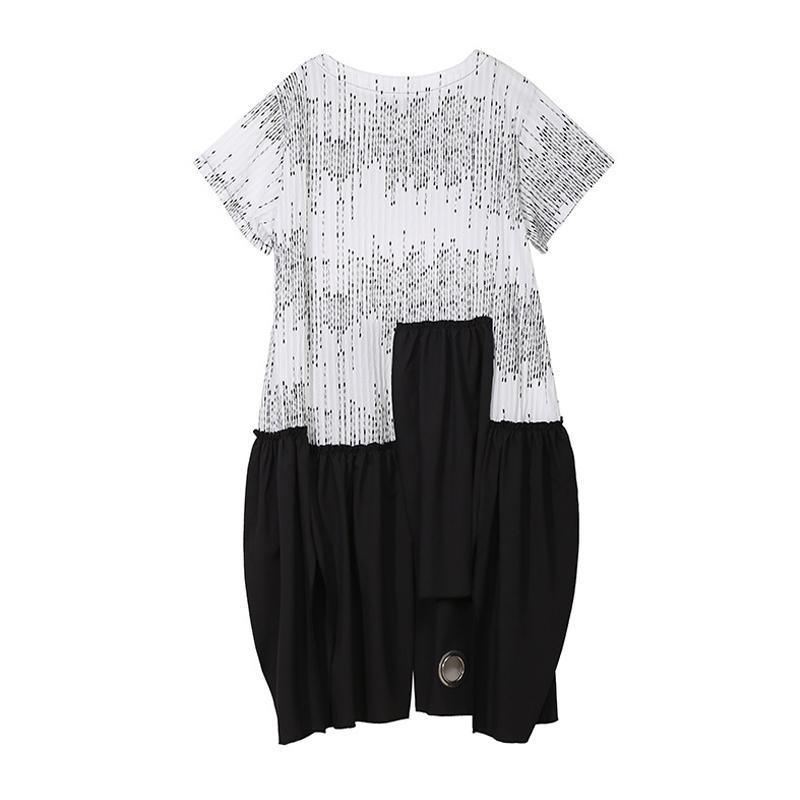 Summer Short Sleeve Irregular Loose Casual Dress - Omychic