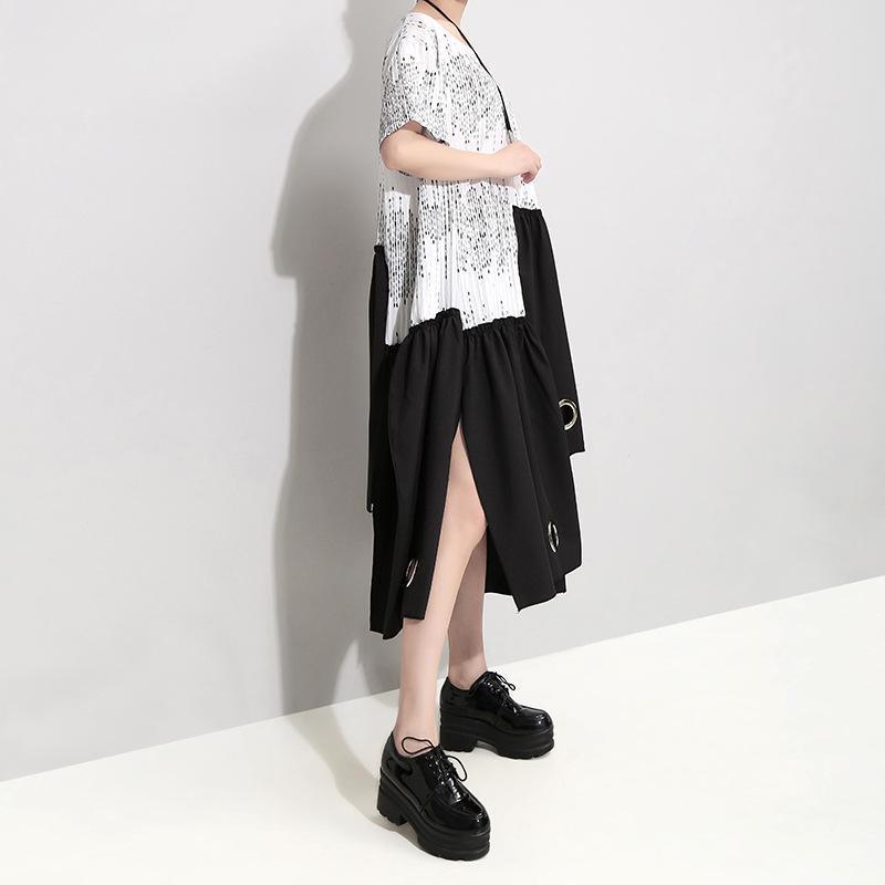 Summer Short Sleeve Irregular Loose Casual Dress - Omychic