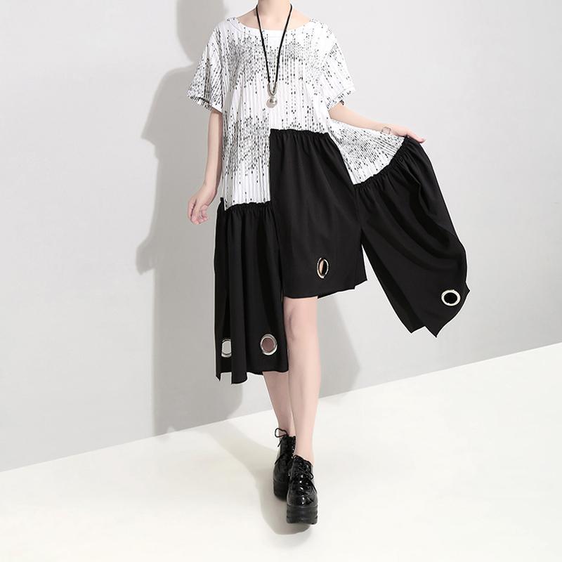 Summer Short Sleeve Irregular Loose Casual Dress - Omychic