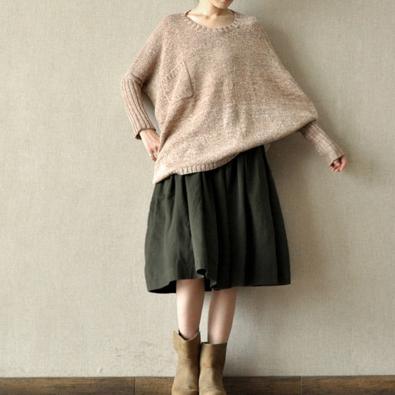 Summer cotton skirts casual loose oversize cotton linen skirts - Omychic