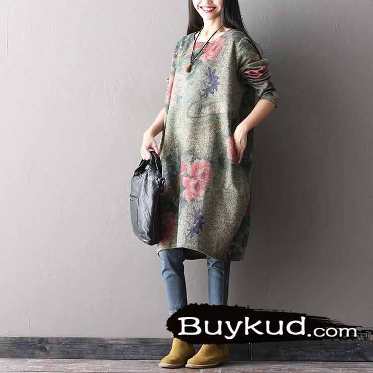 Plus Size Casual Spring Foral Dress - Omychic
