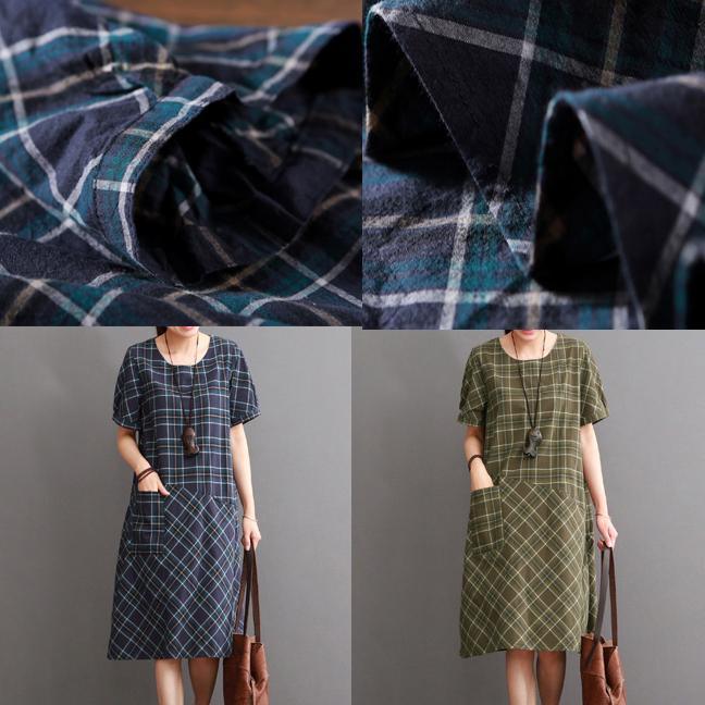 Tea green cotton dresses summer causal dress plus size sundresses - Omychic