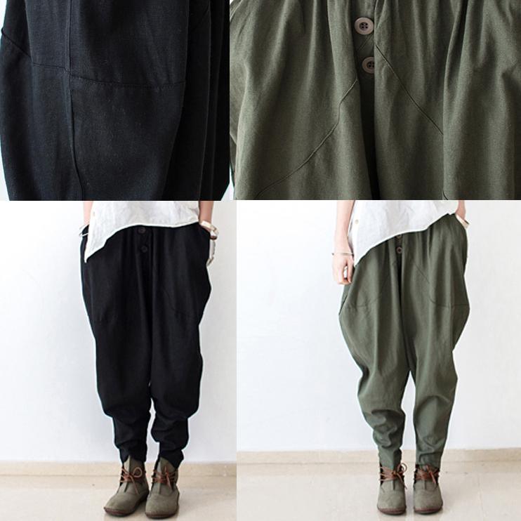 Tea Green Linen Pants Jodhpurs Winter Pants - Omychic