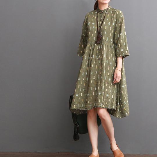 Tea green maternity dress for summer cotton plus size sundress - Omychic