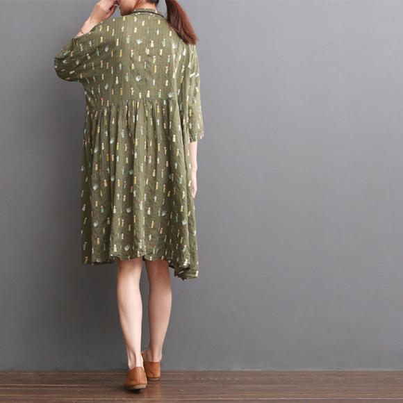 Tea green maternity dress for summer cotton plus size sundress - Omychic