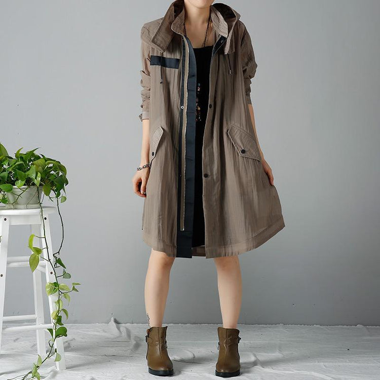 Tea green oversized coats cozy woman trench cardigans - Omychic