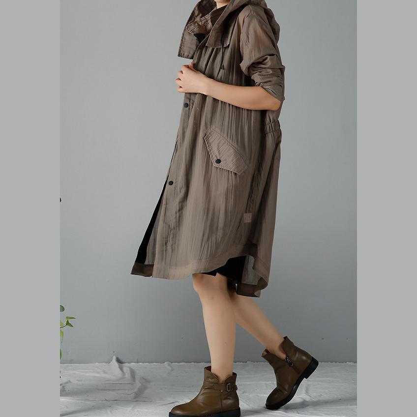 Tea green oversized coats cozy woman trench cardigans - Omychic