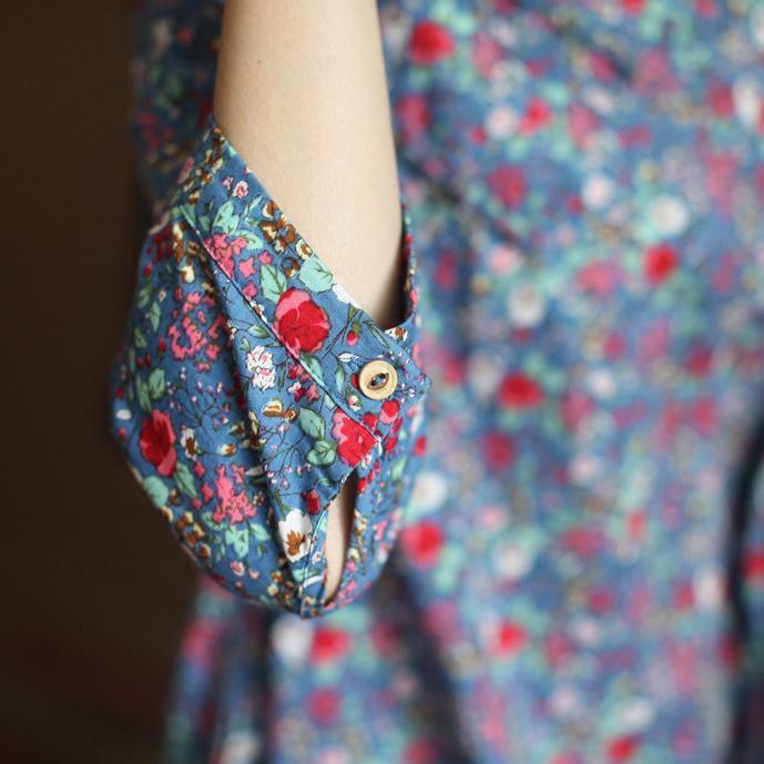 The elegant Chinese style retro floral cotton dresses bracelet sleeve - Omychic