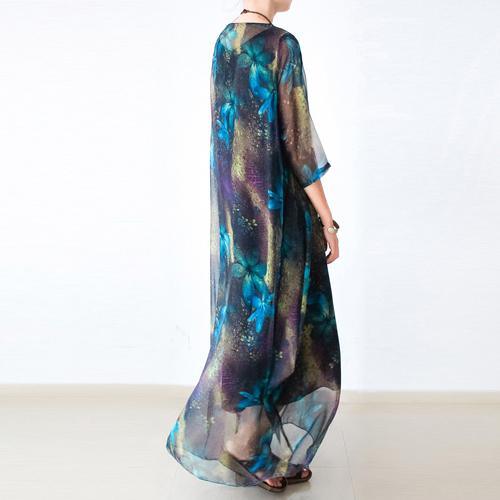 Two pieces flowy chiffon maxi dress plus size sundresses - Omychic