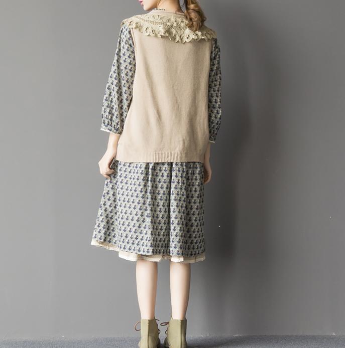 Uique knitted vest tops sleeveless knitwear in green - Omychic