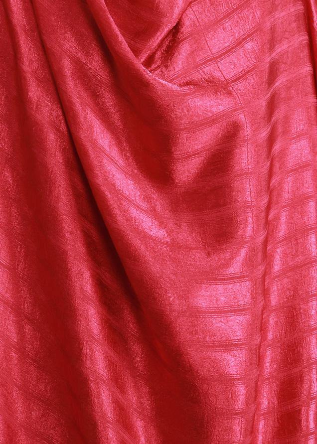 Unique Asymmetric Fabrics Red Striped Maxi Dresses - Omychic