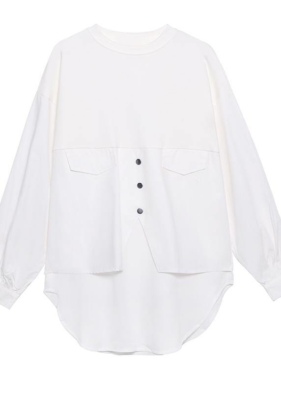 Unique Black Button Cotton Long Sleeve Spring Blouses - Omychic