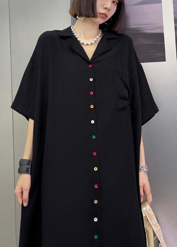 Unique Black Pockets Peter Pan Collar Summer Dress - Omychic