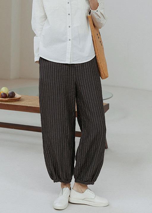 Unique Chocolate Striped Pants Plus Size Clothing Spring Knickerbocker - Omychic