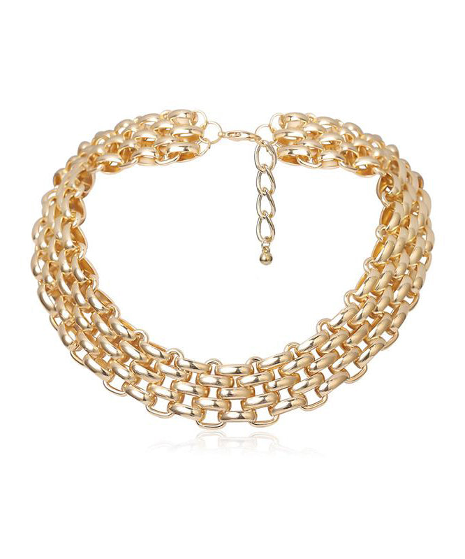 Unique Gold Chain Hollow Out Collar Necklace