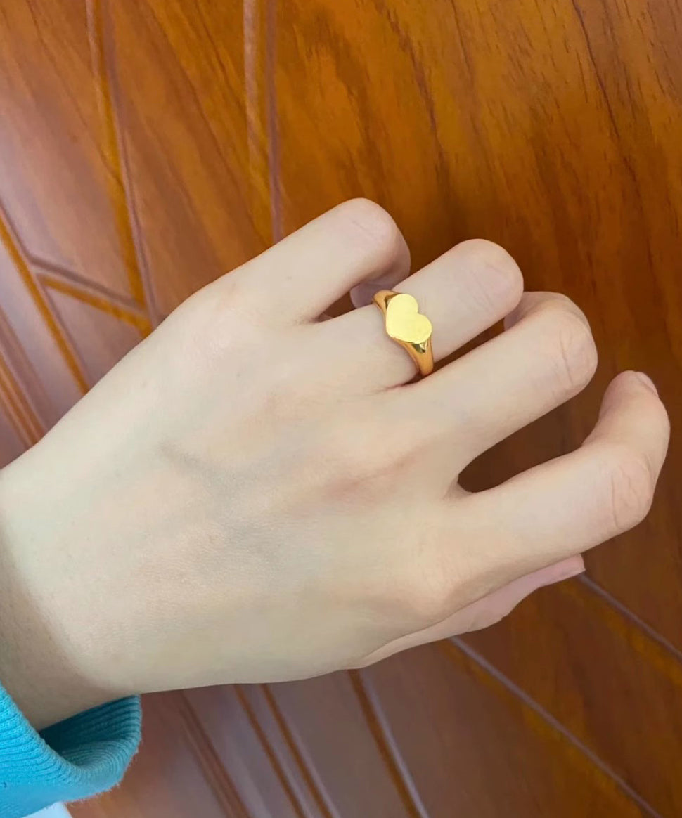Unique Gold Smooth Love Rings