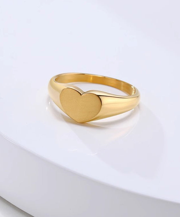 Unique Gold Smooth Love Rings