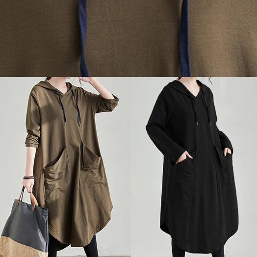 Unique Hooded Asymmetric Spring Clothes Photography Khaki Maxi Dresses ( Limited Stock) - Omychic