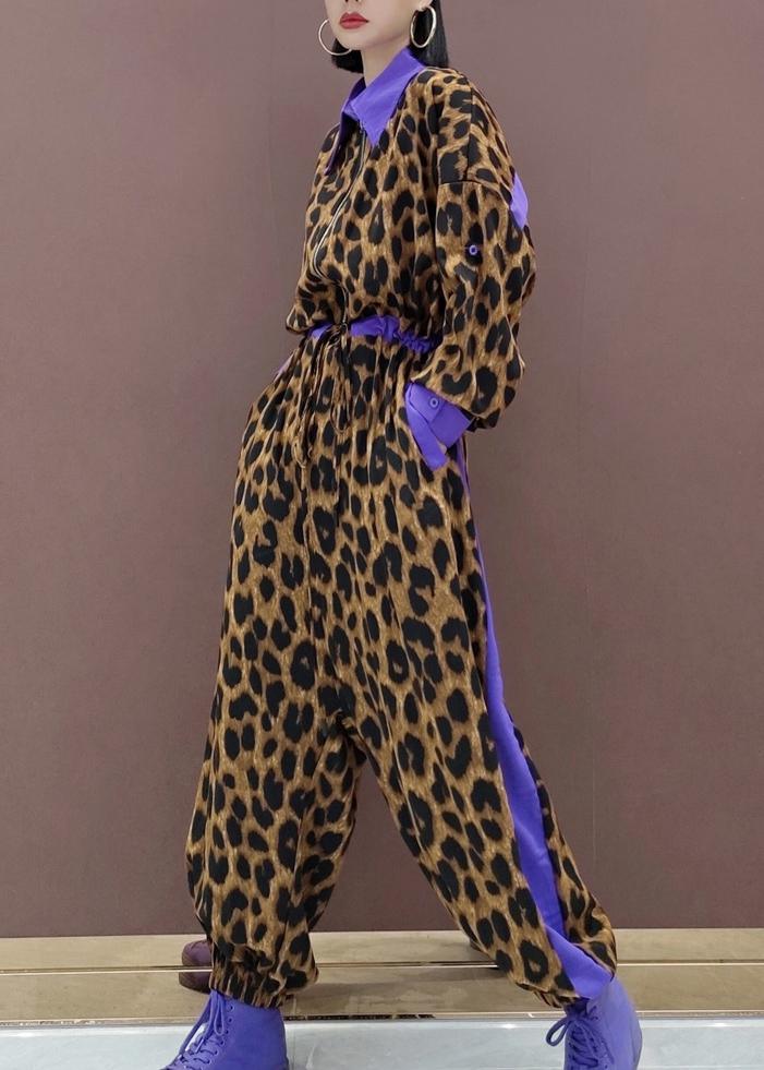 Unique Leopard Fall Fashion Spring Jumpsuit Pants - Omychic