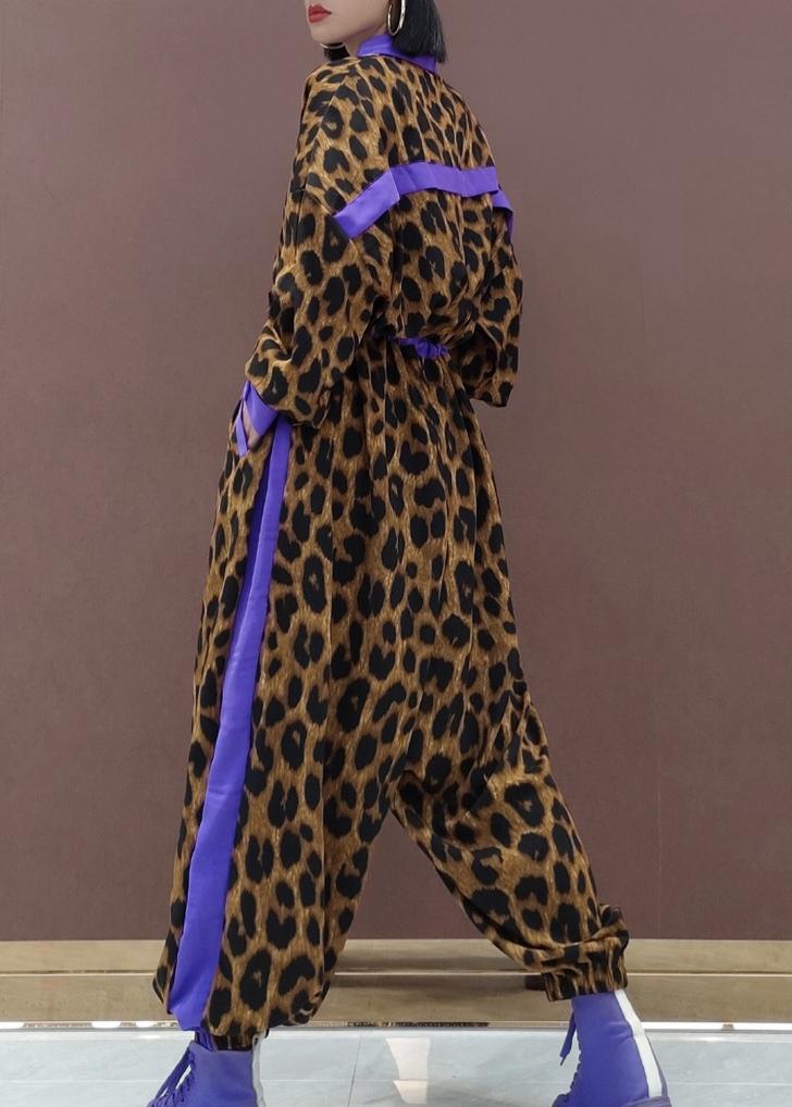 Unique Leopard Fall Fashion Spring Jumpsuit Pants - Omychic