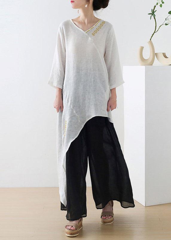 Unique Yellow Asymmetrical design O-Neck Shirts Fall - Omychic