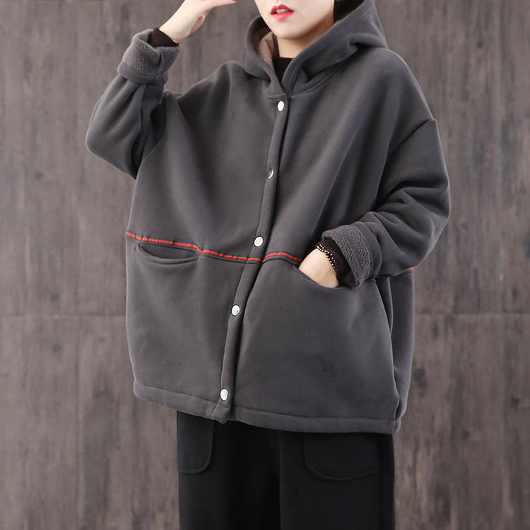 Unique gray cotton clothes For Women hooded alphabet Vestidos De Lino shirt - Omychic