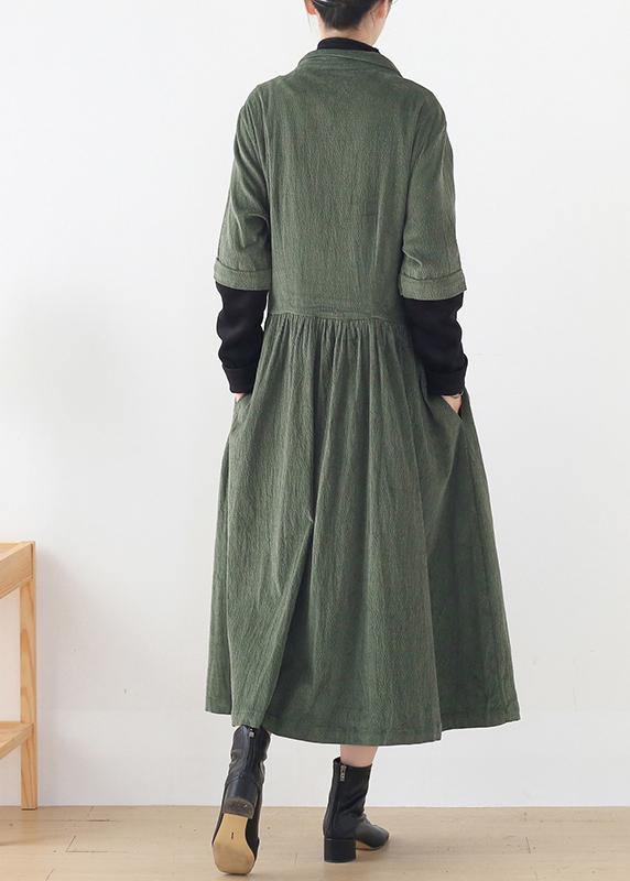 Unique green Fashion trench coat Tunic Tops false two pieces spring coats - Omychic