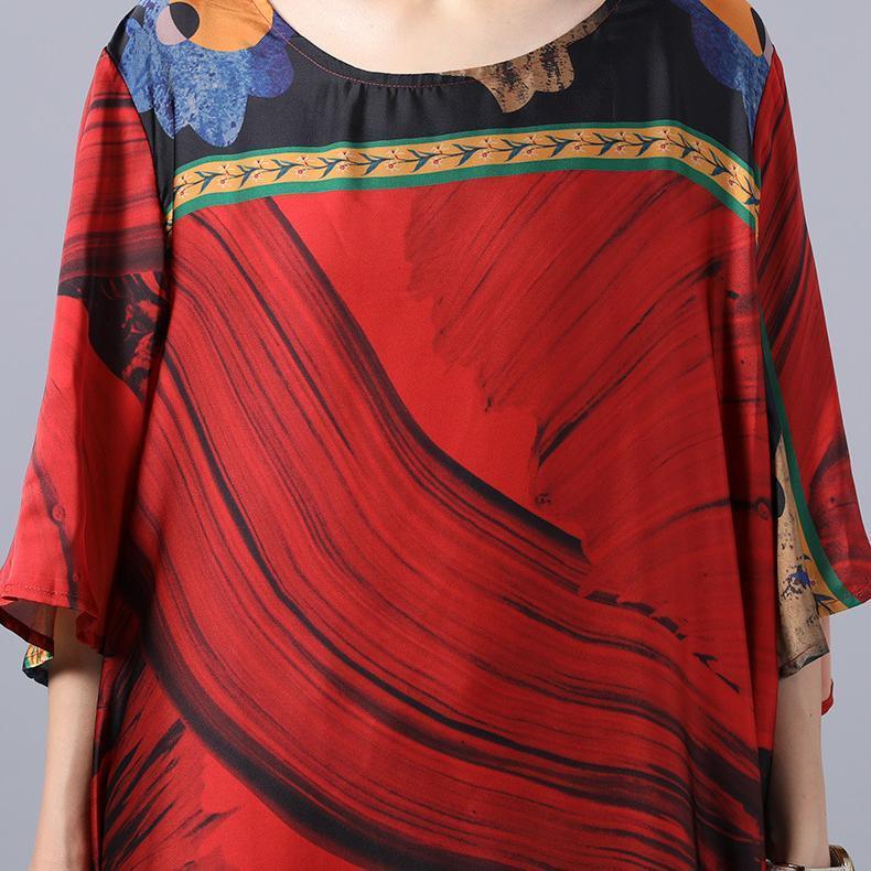 Unique green For Women Indian Retro Print Round Neck A-Line Women Dress - Omychic