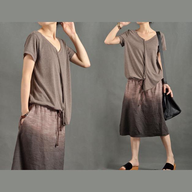 Unique Gradient brown sundress maxi dresses - Omychic
