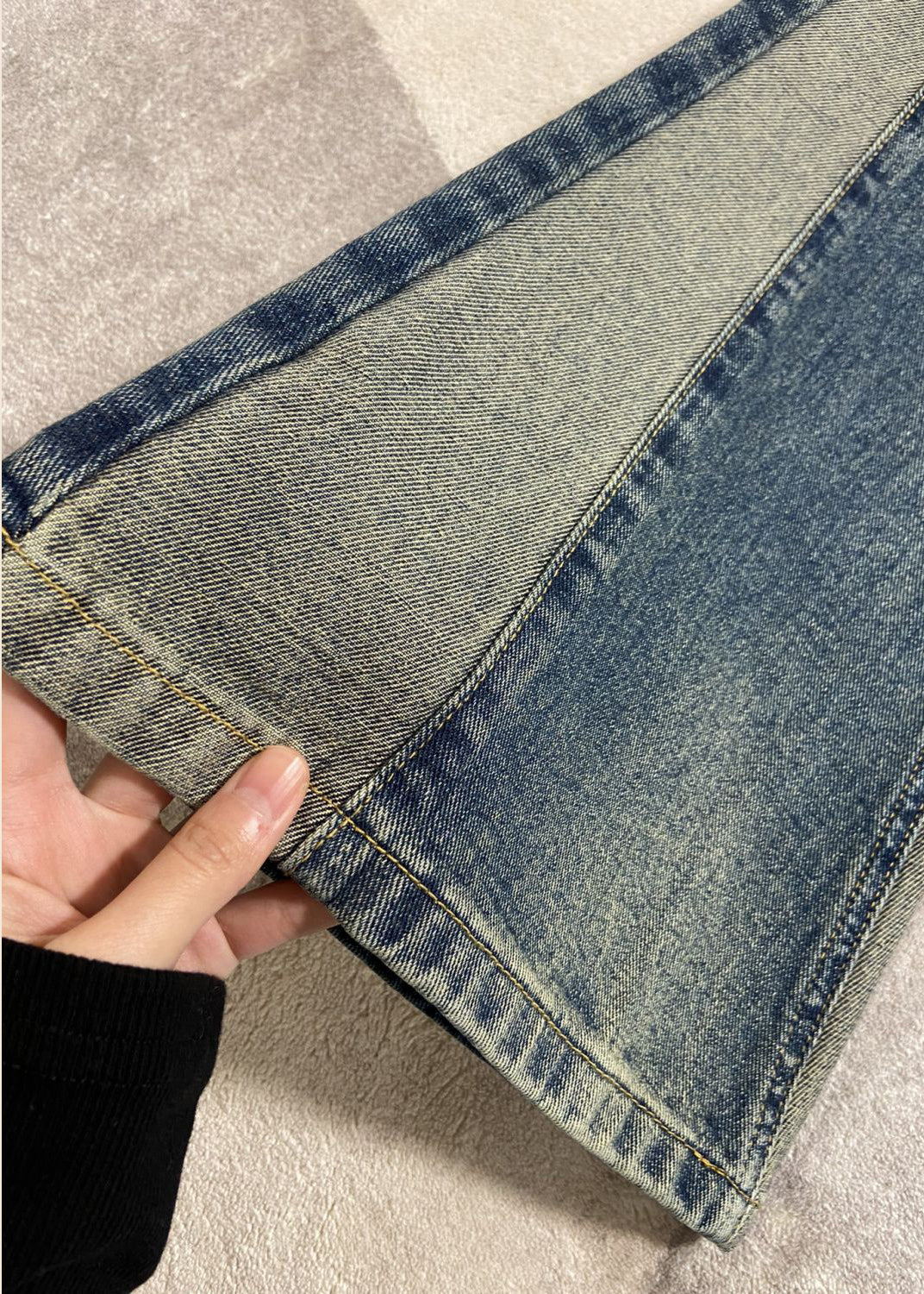 Vintage Blue Pockets High Waist Denim Pants Spring
