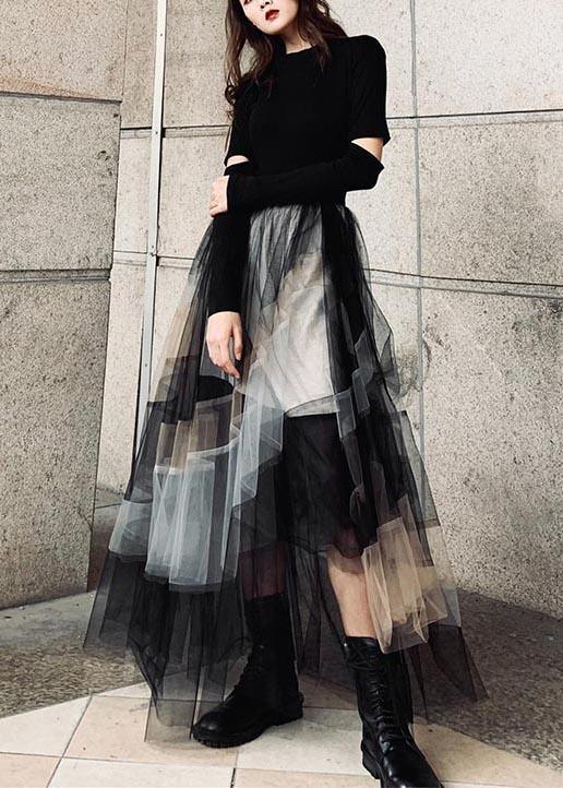 Vintage Color Block Ruffles Tulle Summer Skirt ( Limited Stock) - Omychic