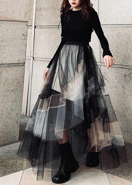 Vintage Color Block Ruffles Tulle Summer Skirt ( Limited Stock) - Omychic