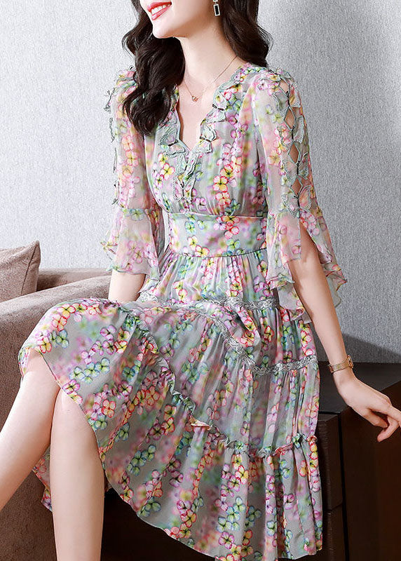 Urbann-Vibe Patchwork Cotton Maxi Dress V Neck Crinkled Texture For Effortless Spring Style Women main image 0