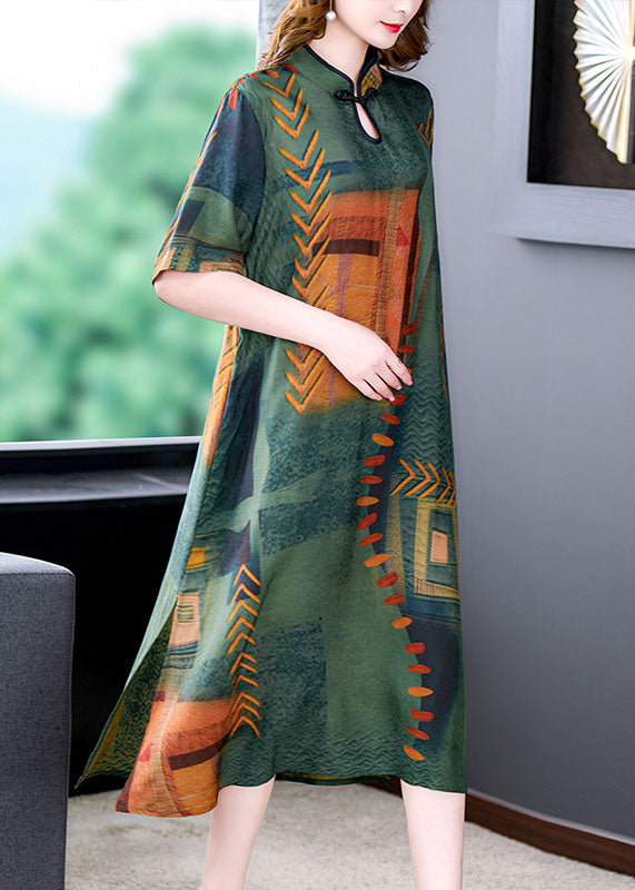 Green Dress with Silk Collar main image 0