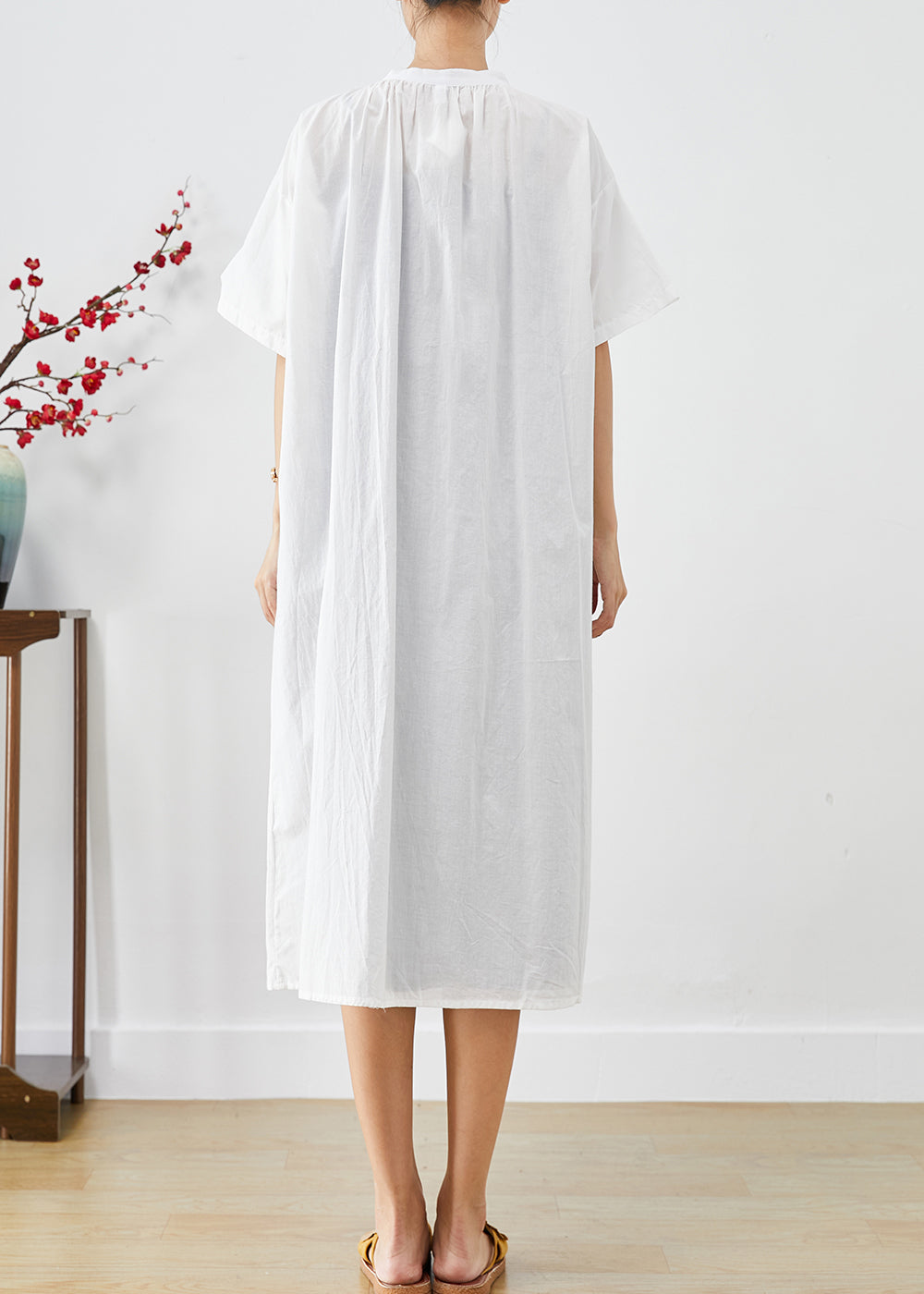 Vintage White Oversized Cotton Cardigan And Dress Two Piece Set Summer