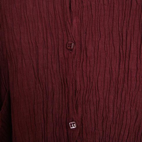 Vintage burgundy linen coat plus size lapel Button Down linen outwear - Omychic
