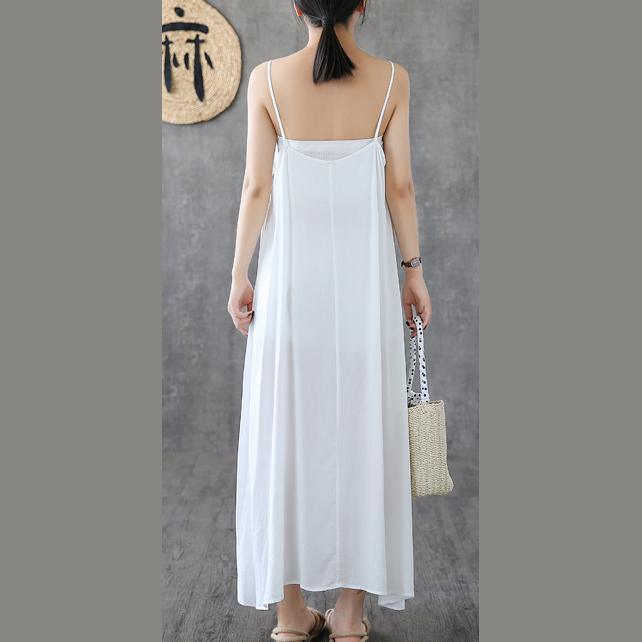 Vivid Spaghetti Strap Cotton Tunics Inspiration White Vestidos De Lino Dress Summer ( Limited Stock) - Omychic