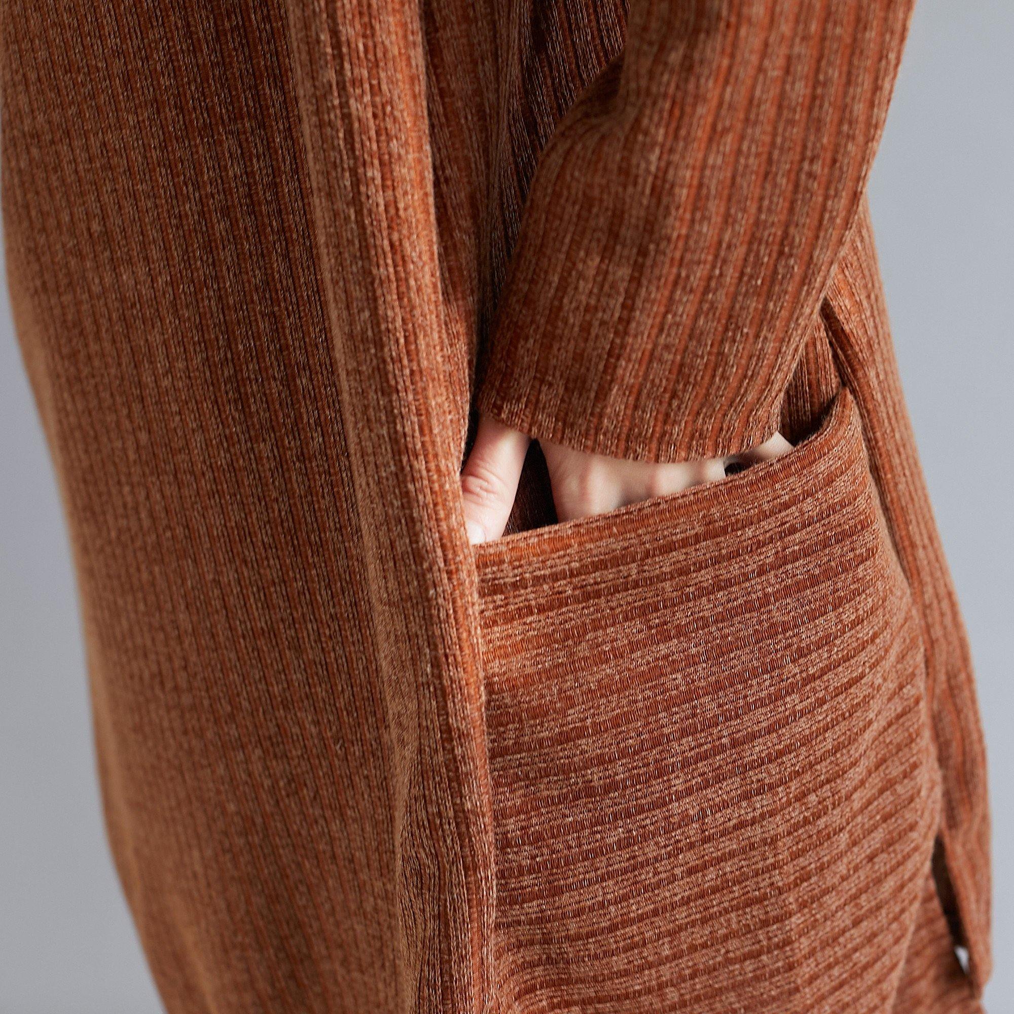 Vivid brown Cotton asymmetric tunic pattern Love Dresses - Omychic