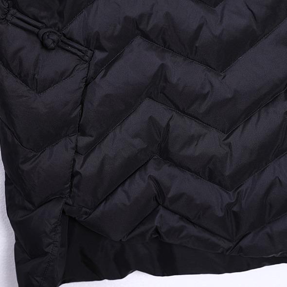 Warm black down jacket woman casual hooded side openYZ-2018111438 - Omychic