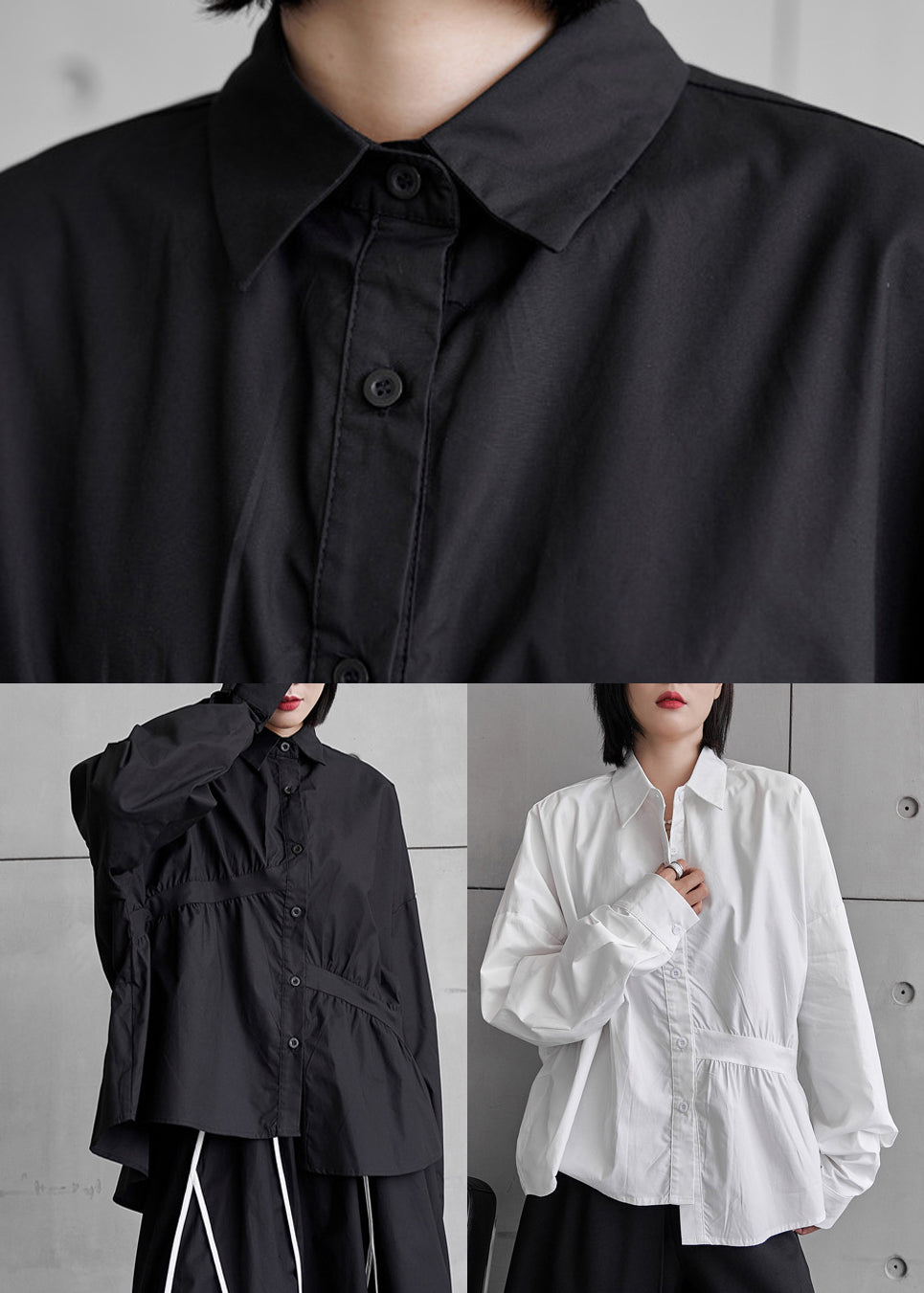 White Peter Pan Collar OverSize Shirt with Floral Lace