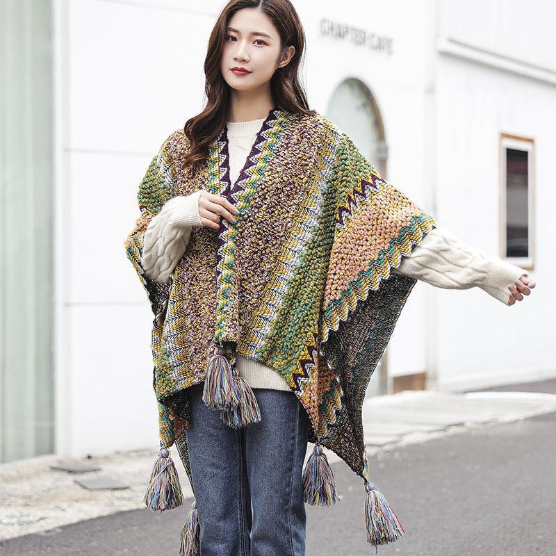 Elegant Knitted Warm Tassel Scarf Shawl - Omychic