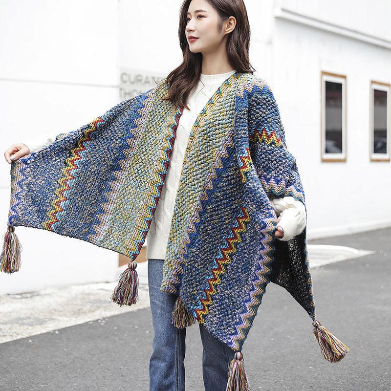 Elegant Knitted Warm Tassel Scarf Shawl - Omychic