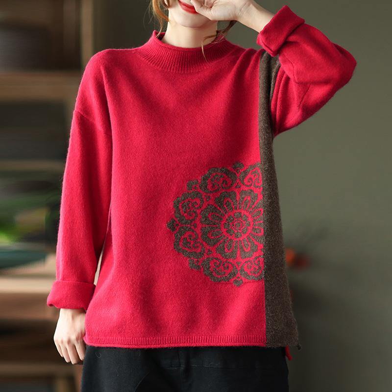 Spring Retro Flower Knit Sweater Jumper - Omychic