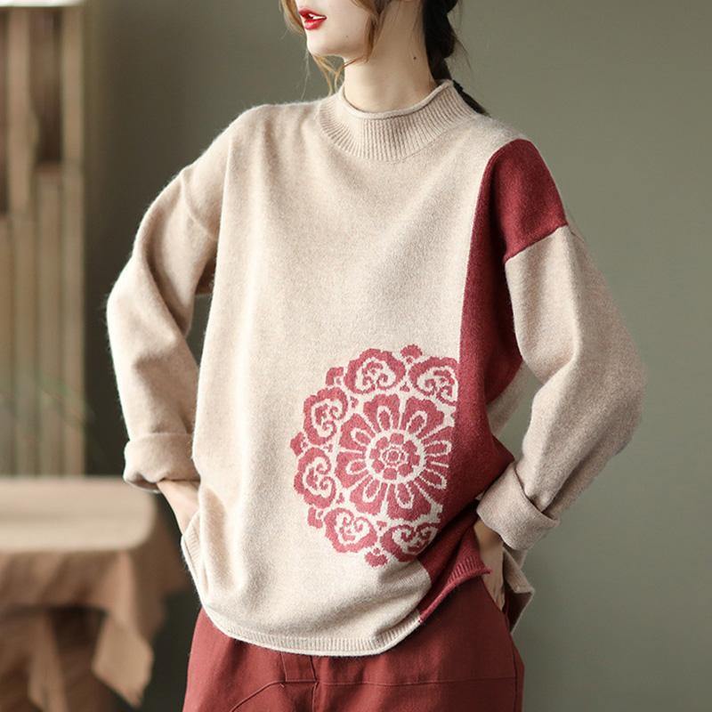 Spring Retro Flower Knit Sweater Jumper - Omychic