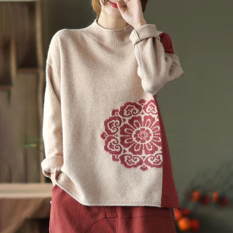 Spring Retro Flower Knit Sweater Jumper - Omychic