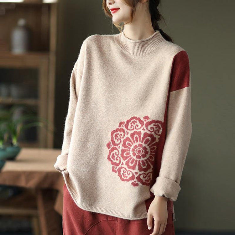 Spring Retro Flower Knit Sweater Jumper - Omychic