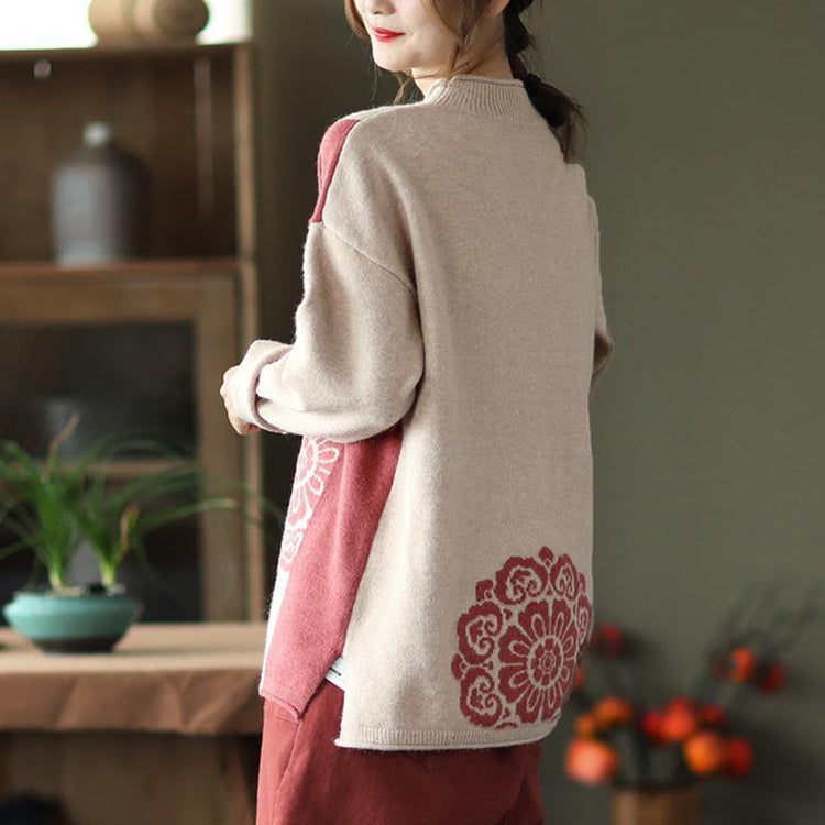 Spring Retro Flower Knit Sweater Jumper - Omychic