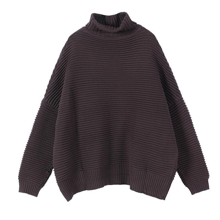 Spring Striped Turtleneck Knit Top Pullover Sweater - Omychic