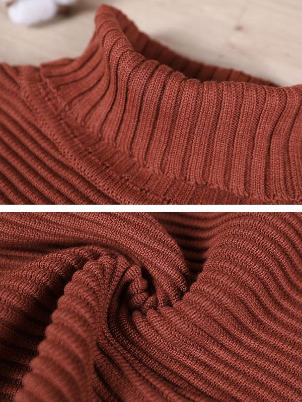 Spring Striped Turtleneck Knit Top Pullover Sweater - Omychic