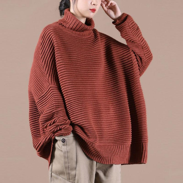 Spring Striped Turtleneck Knit Top Pullover Sweater - Omychic